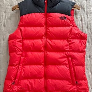 The North Face Women's Red and Gray Puffer Vest
